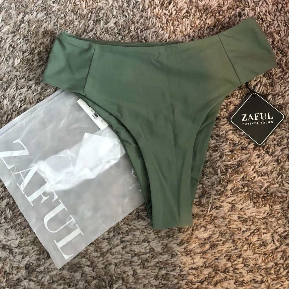 NWT Zaful Olive Green Bikini Bottoms